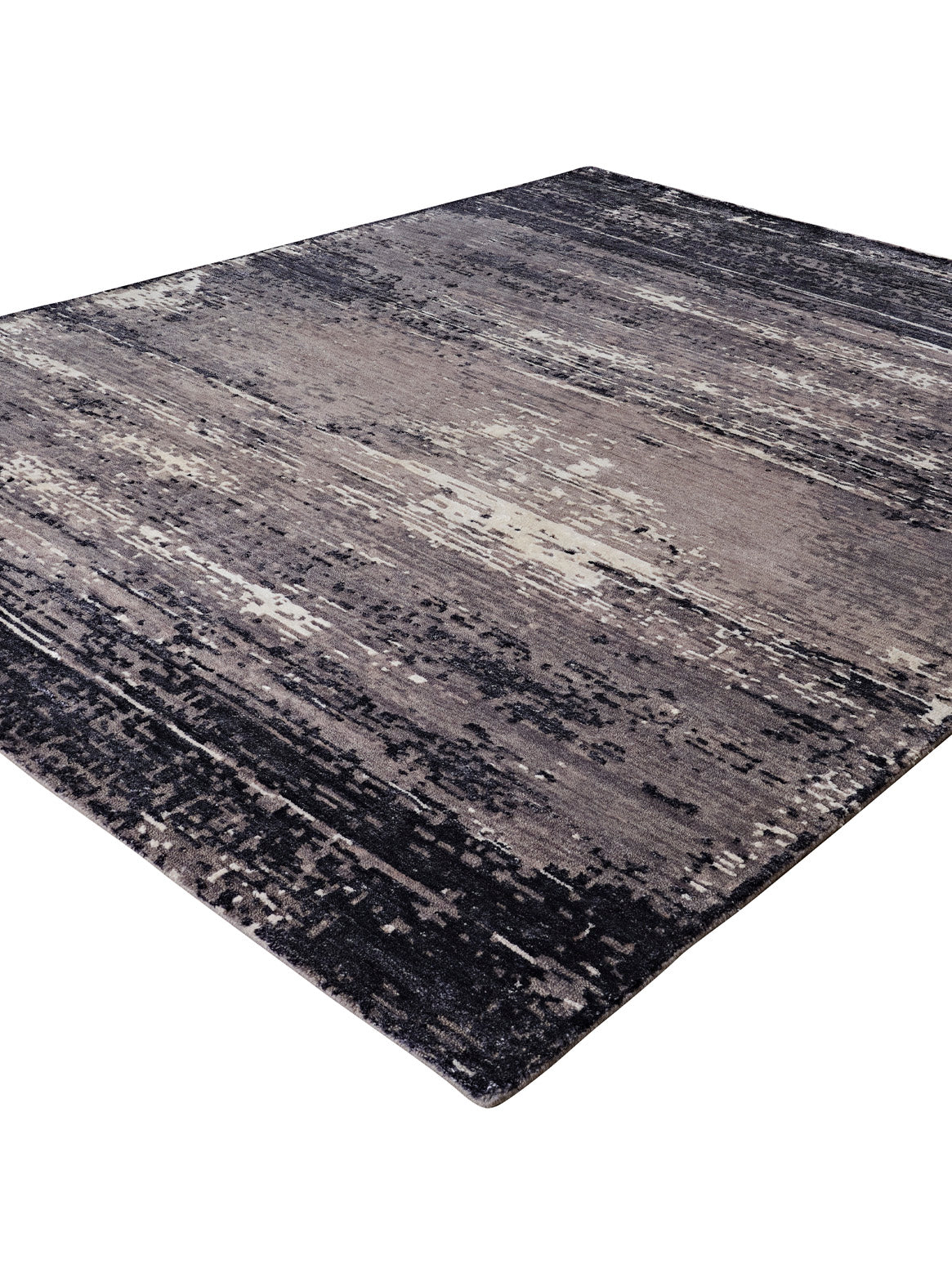 Luxury hand knotted carpet made from Modern in black & white color and 8' x 10' size