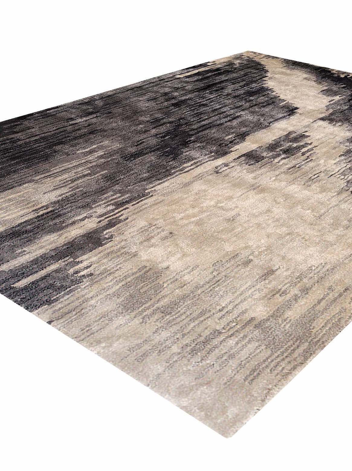 Luxury hand tufted carpet made from Botanical Silk in grey color and 3' x 5' size