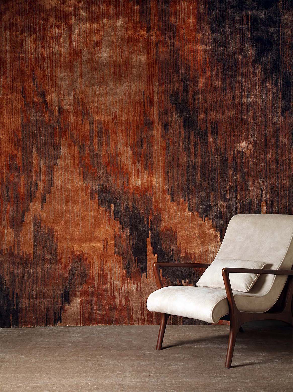 Luxury carpet in Rust color and 4'6" x 6'6" size