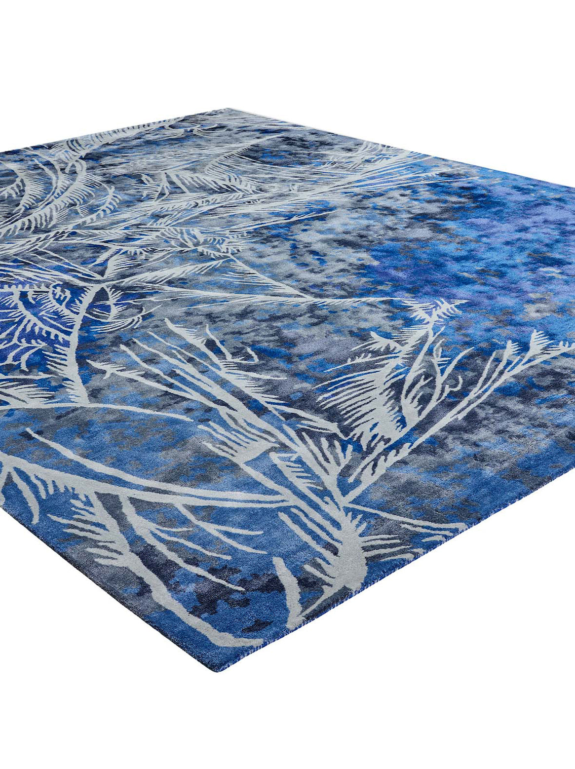 Luxury hand tufted carpet made from 100% Botanical Silk in multi color and 8' x 10' size