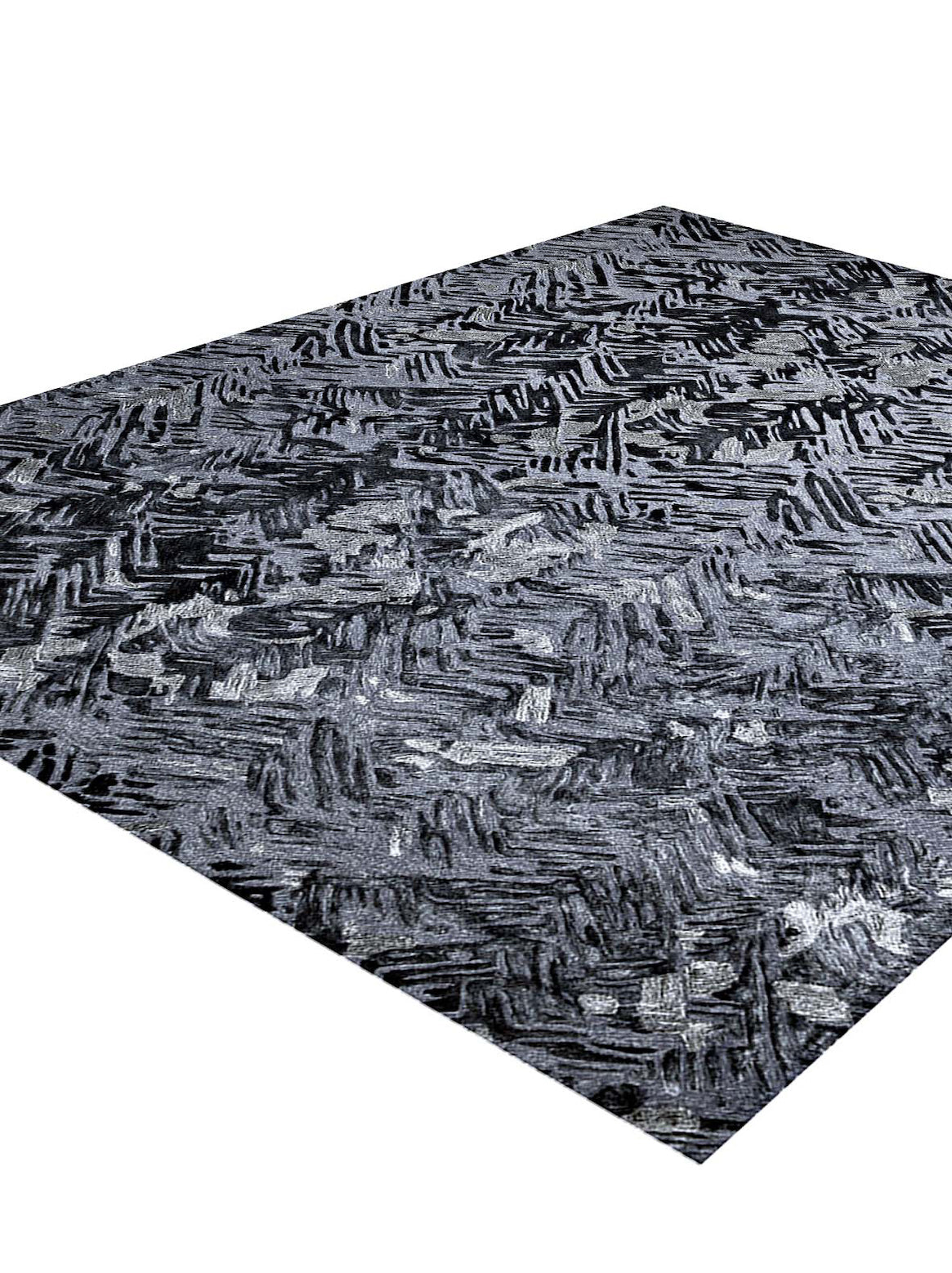Luxury hand tufted carpet made from 100% Botanical Silk in slate grey color and 3' x 5' size