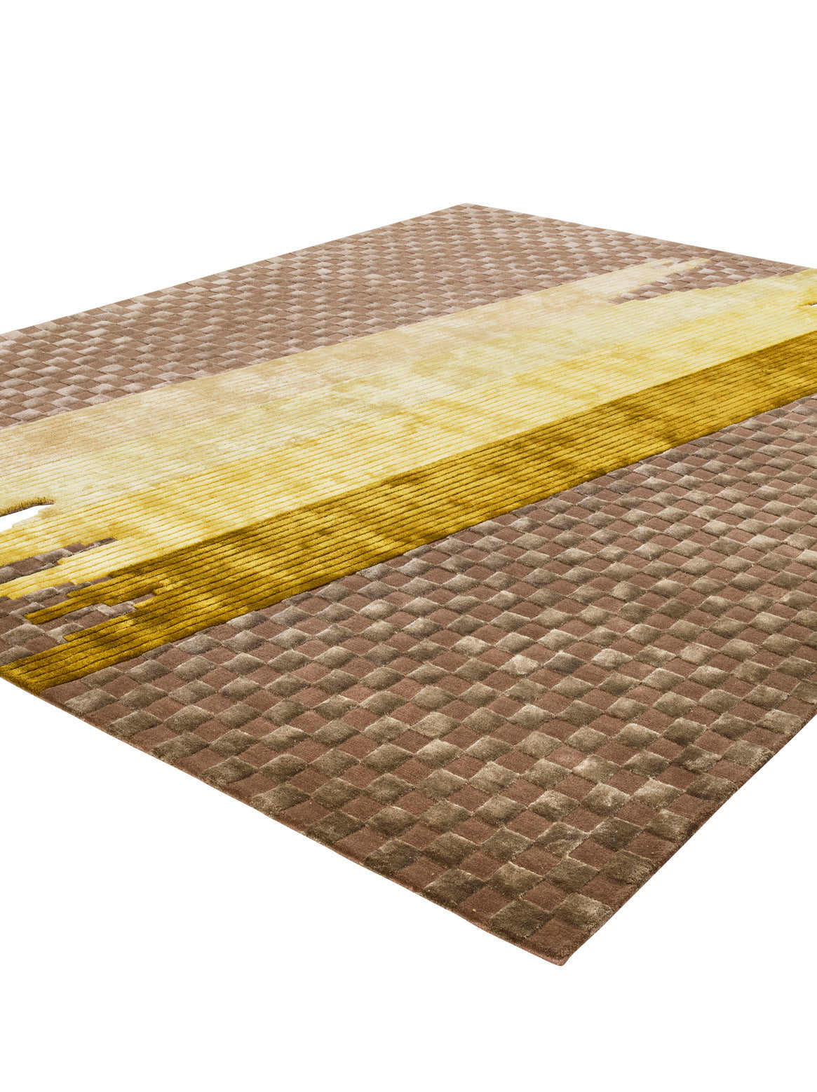 Luxury hand tufted carpet made from Wool & Botanical Silk in moss green color and 8' x 10' size