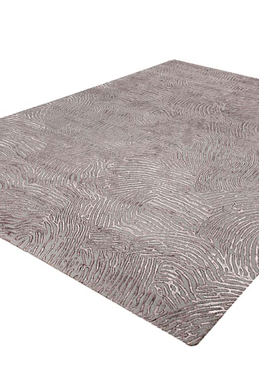Luxury hand knotted carpet made from Wool & Bamboo Silk in charcoal grey color and 5'6" x 8' size