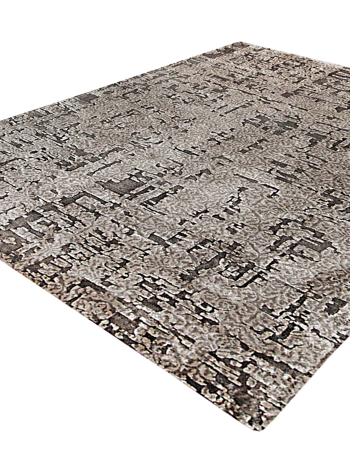 Luxury hand knotted carpet made from Botanical Silk in olive green color and 5'6" x 8' size