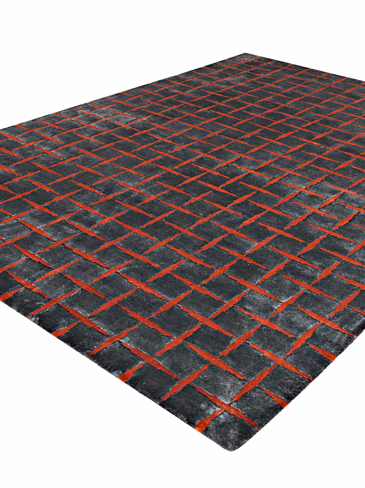 Luxury hand tufted carpet made from Botanical Silk in rust color and 3' x 5' size