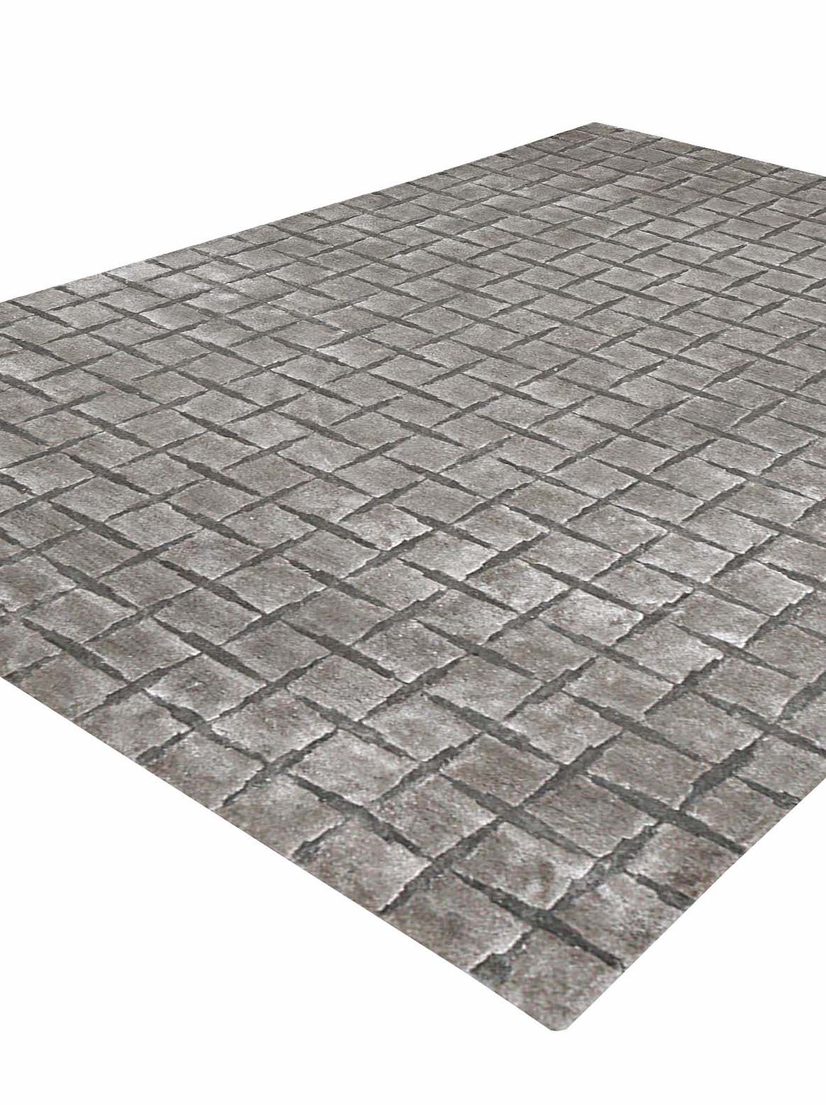 Luxury hand tufted carpet made from Botanical Silk in taupe color and 3' x 5' size