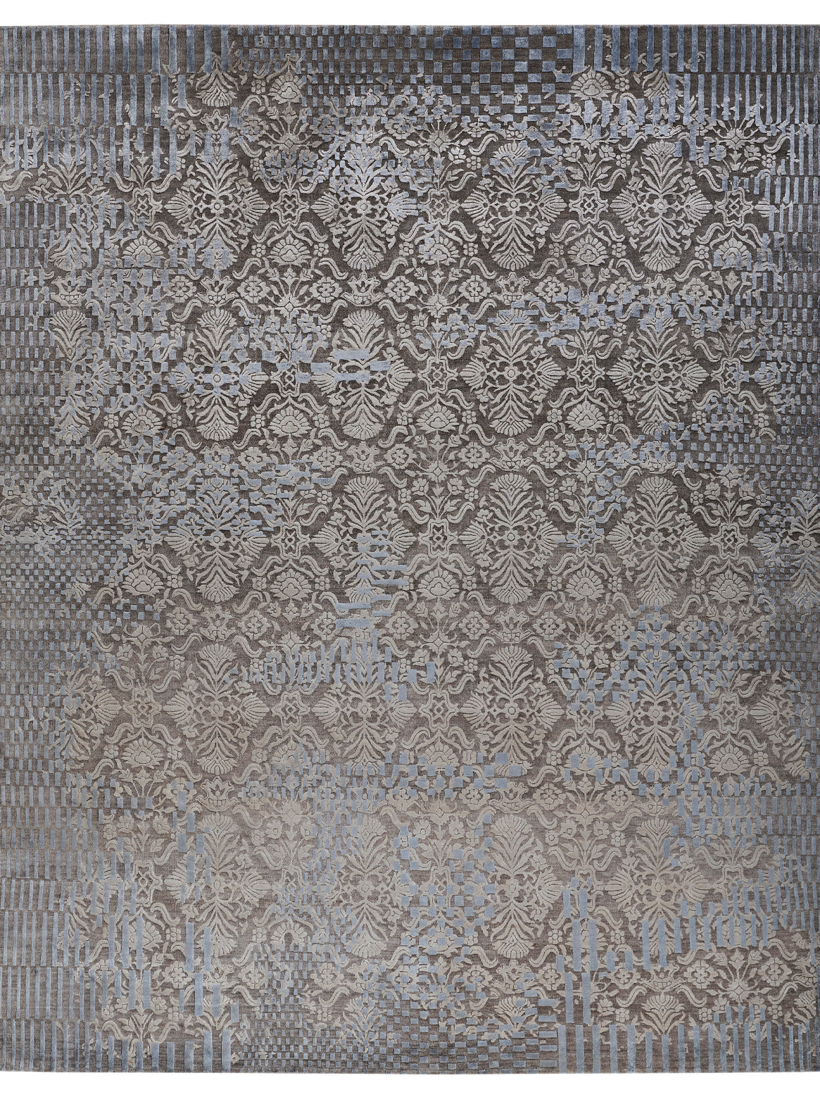 Luxury hand knotted carpet made from Wool & Botanical Silk