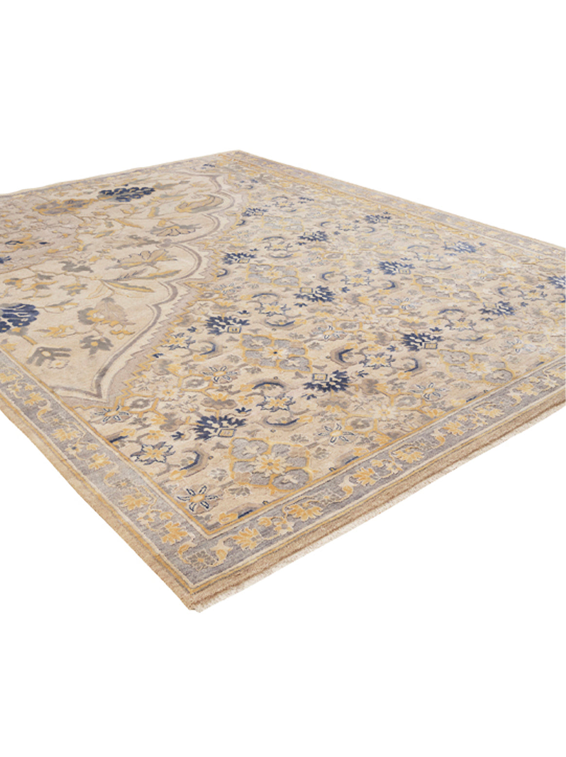Luxury carpet in Silver Blue color and 6' x 9' size