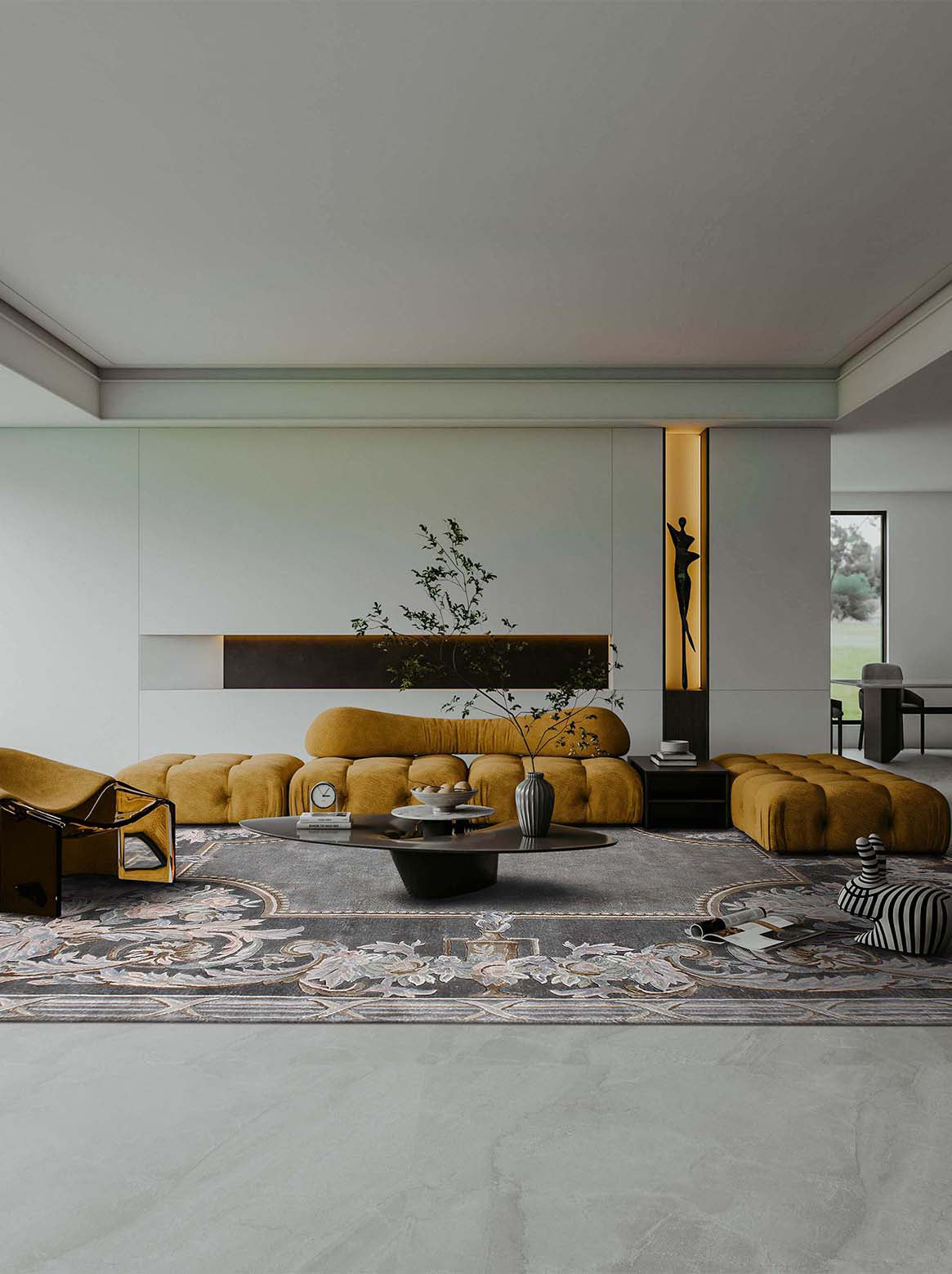 Luxury carpet in Multi Grey color and 8' x 10' size