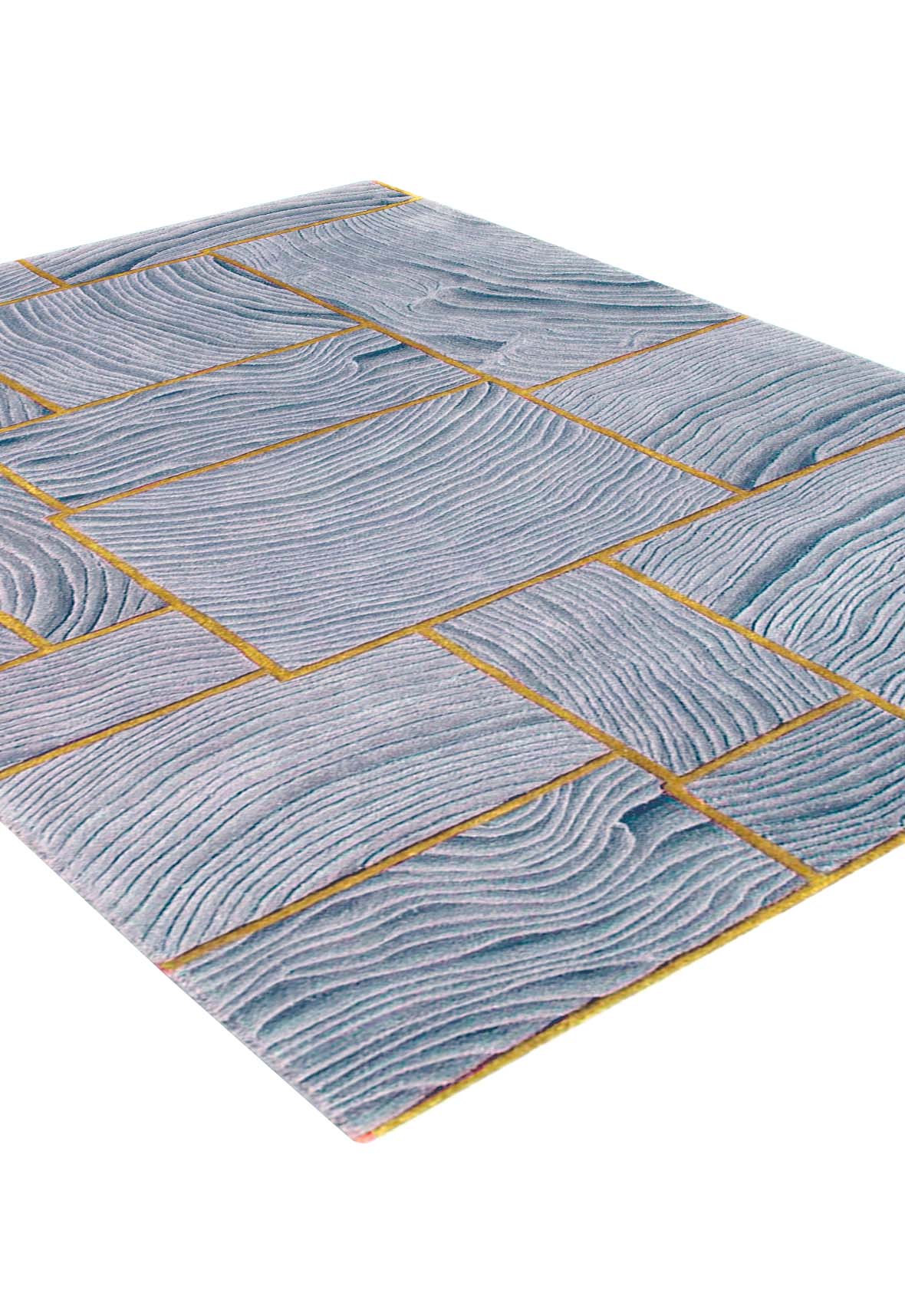 Luxury carpet in Silver Blue color and 5'6" x 8' size