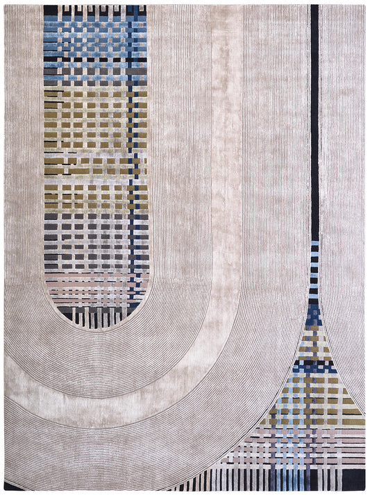 Luxury hand knotted carpet made from Wool & Botanical Silk