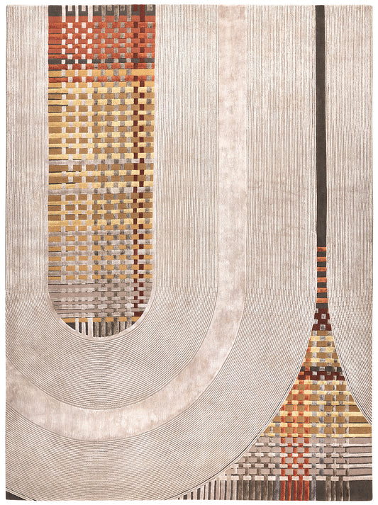 Luxury hand knotted carpet made from Wool & Botanical Silk