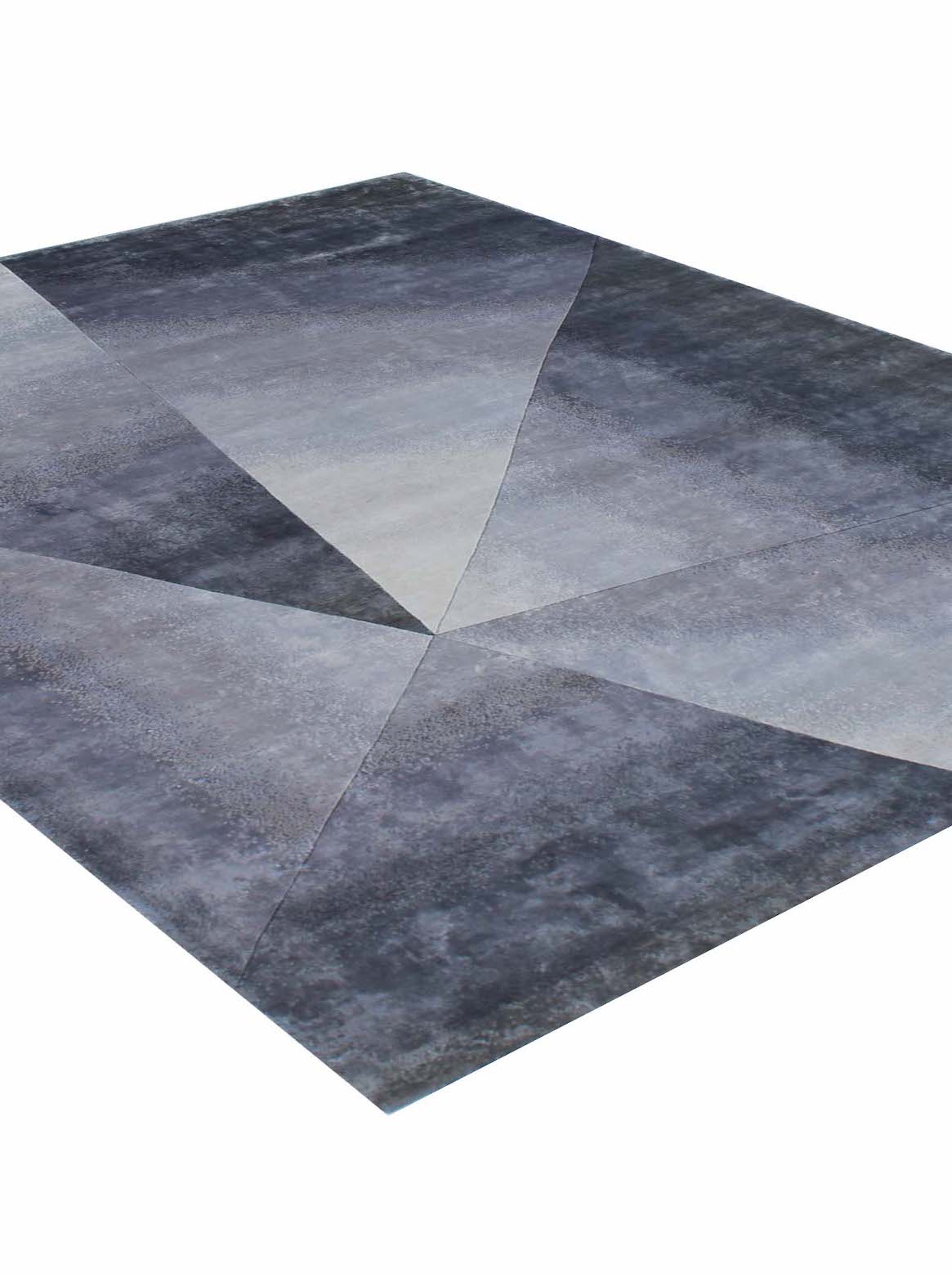 Luxury hand knotted carpet made from Botanical Silk in slate grey color and 5'6" x 8' size