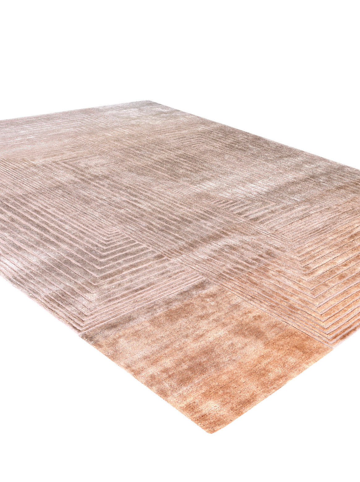 Luxury hand tufted carpet made from Wool & Botanical Silk in rust color and 3' x 5' size