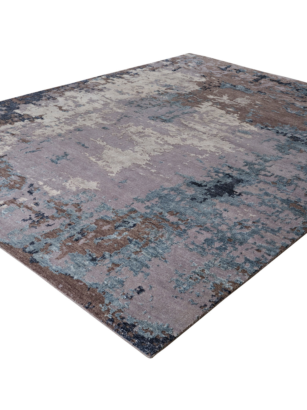 Luxury hand knotted carpet made from Modern in grey blue color and 8' x 10' size