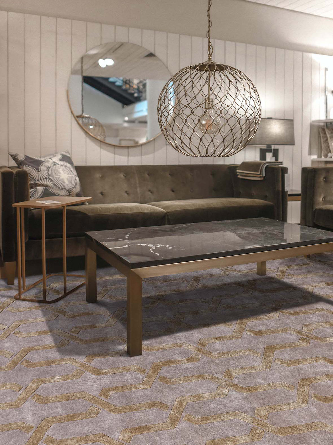 Luxury carpet in Gold color and 5'6" x 8' size