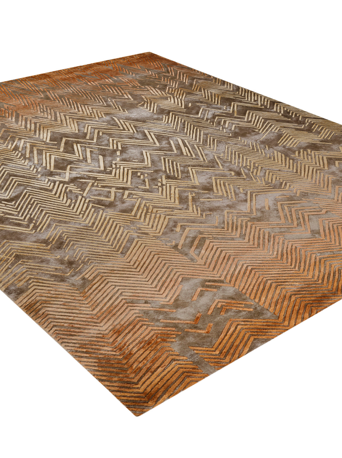 Luxury carpet in Rust color and 6' x 9' size