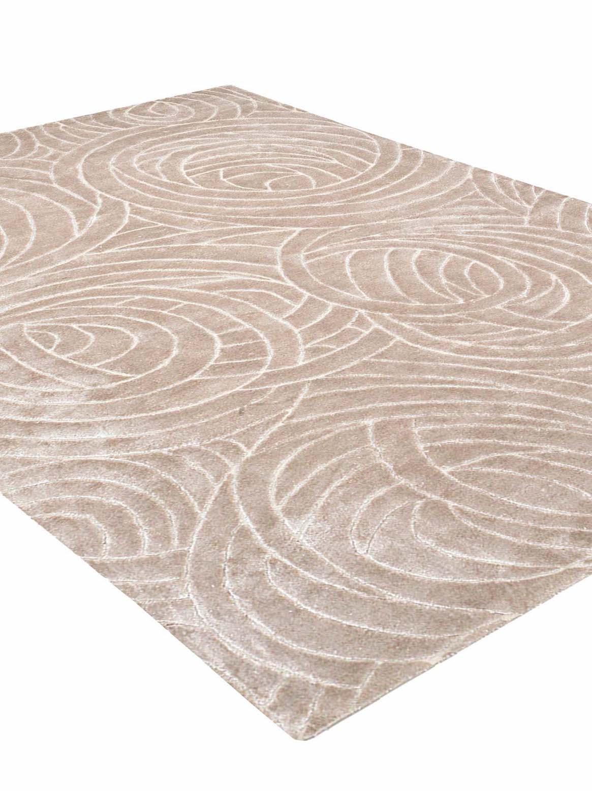 Luxury hand tufted carpet made from Wool & Botanical Silk in taupe color and 3' x 5' size