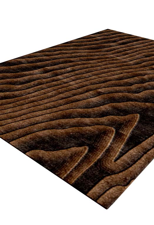 Luxury hand tufted carpet made from 100% Wool in grain choco color and 3' x 5' size