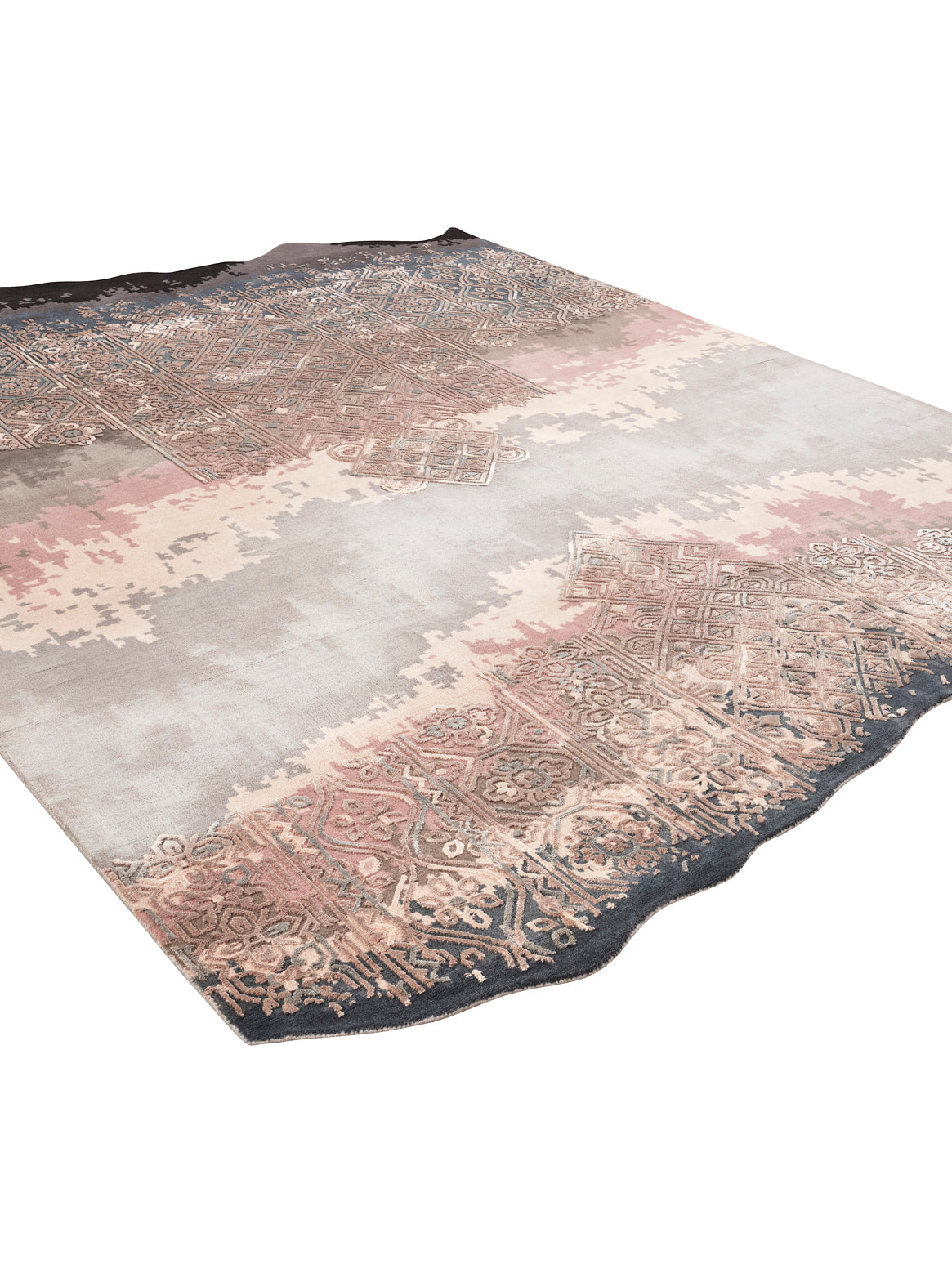 Luxury carpet in Pink Grey color and Custom Size