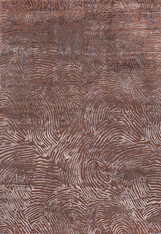 Hands SEASURF Choco Brown Luxury Carpet - Wool & Botanical Silk, Hand Knotted (5'6" x 8')