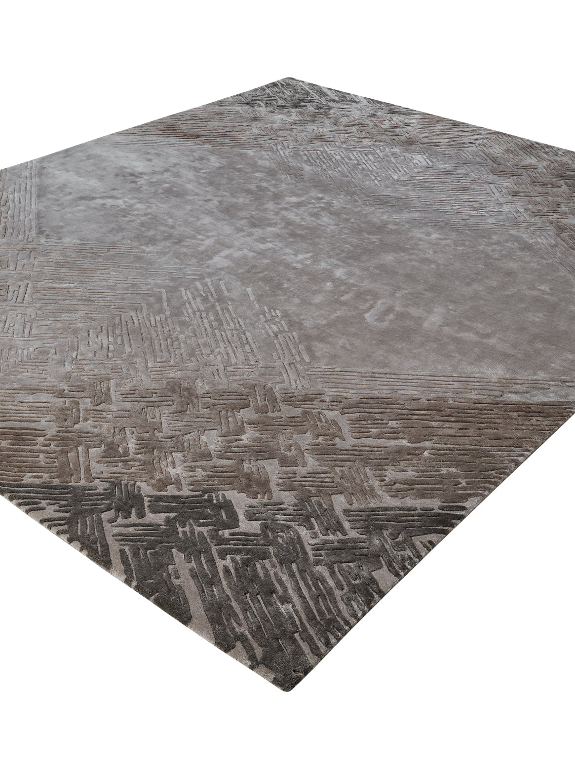 Close-up detail of luxury hand tufted carpet in 100% Botanical Silk