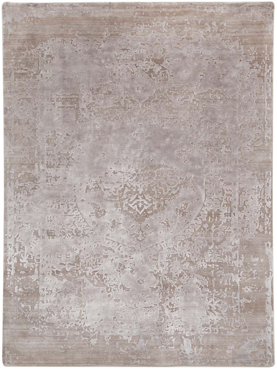 Hands ADONIA Beige Luxury Carpet - Wool & Botanical Silk, Hand Knotted (5'6" x 8')