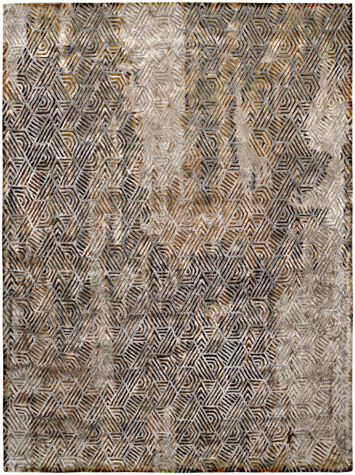 Hands ARROYO Copper Charcoal Luxury Carpet - 100% Botanical Silk, Hand Tufted (3' x 5')