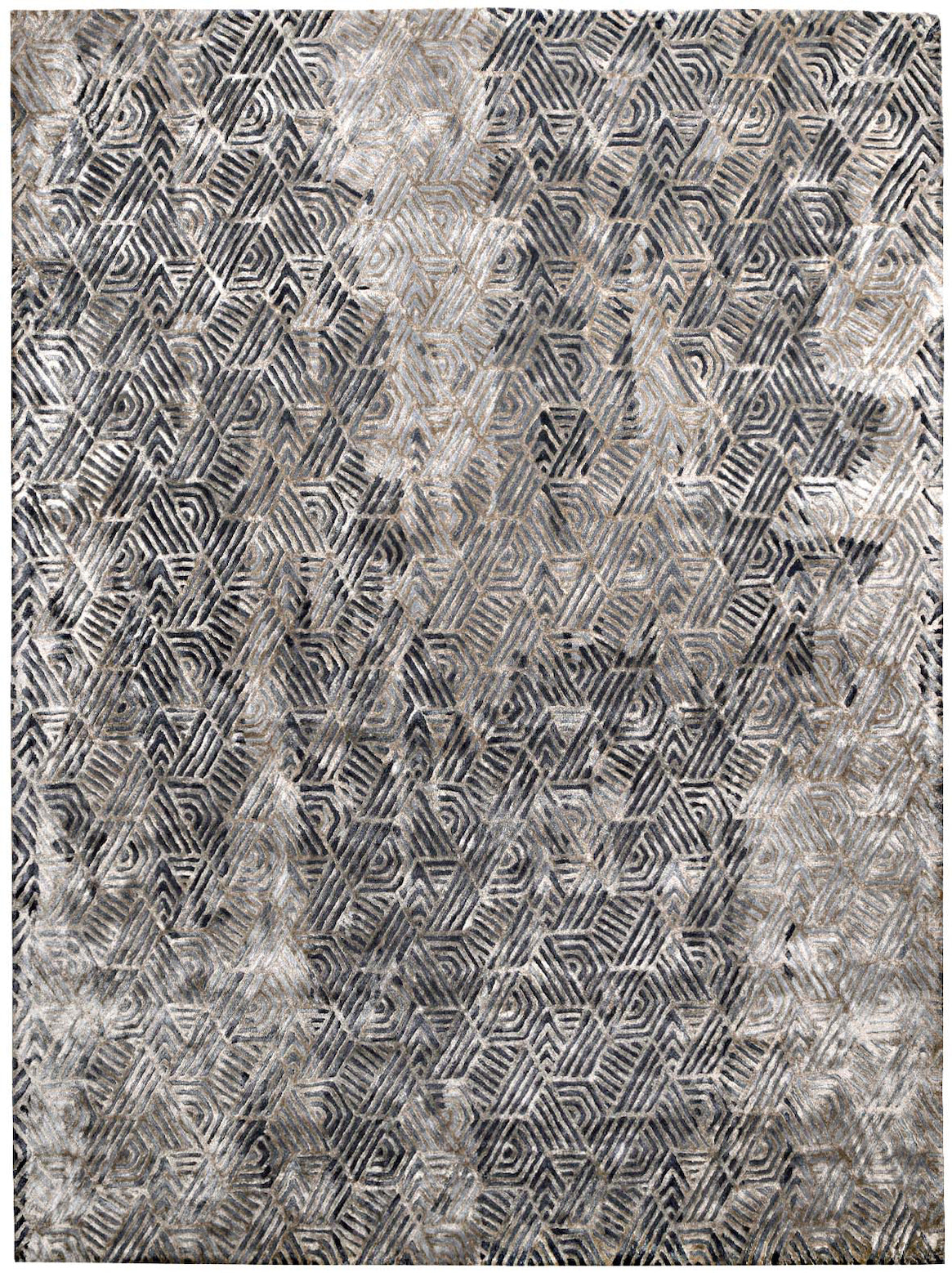 Hands ARROYO Taupe Grey Luxury Carpet - 100% Botanical Silk, Hand Tufted (3' x 5')