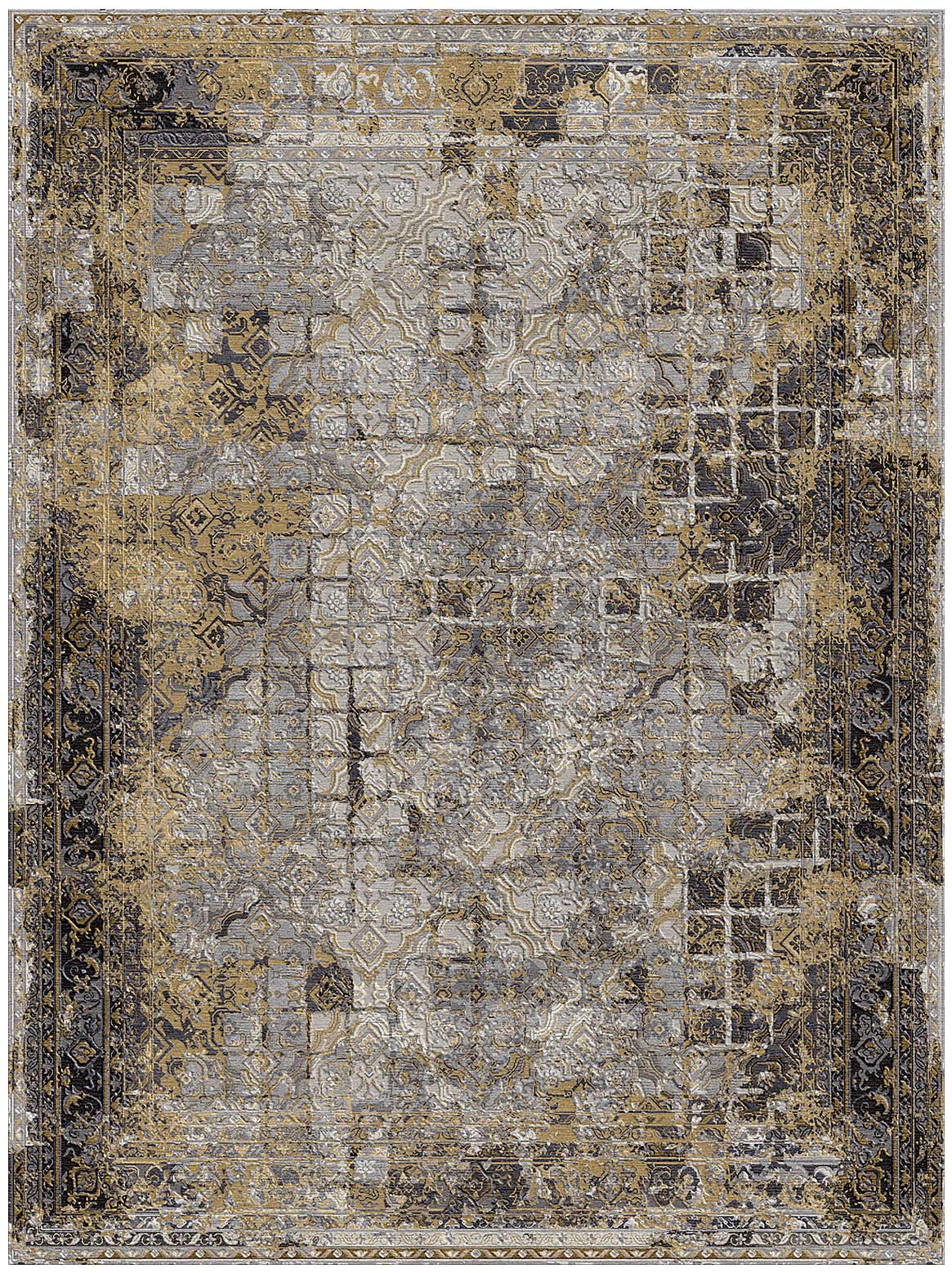 Hands BELEZA Gold Luxury Carpet - Wool & Pure Silk, Hand Knotted (5'6" x 8')