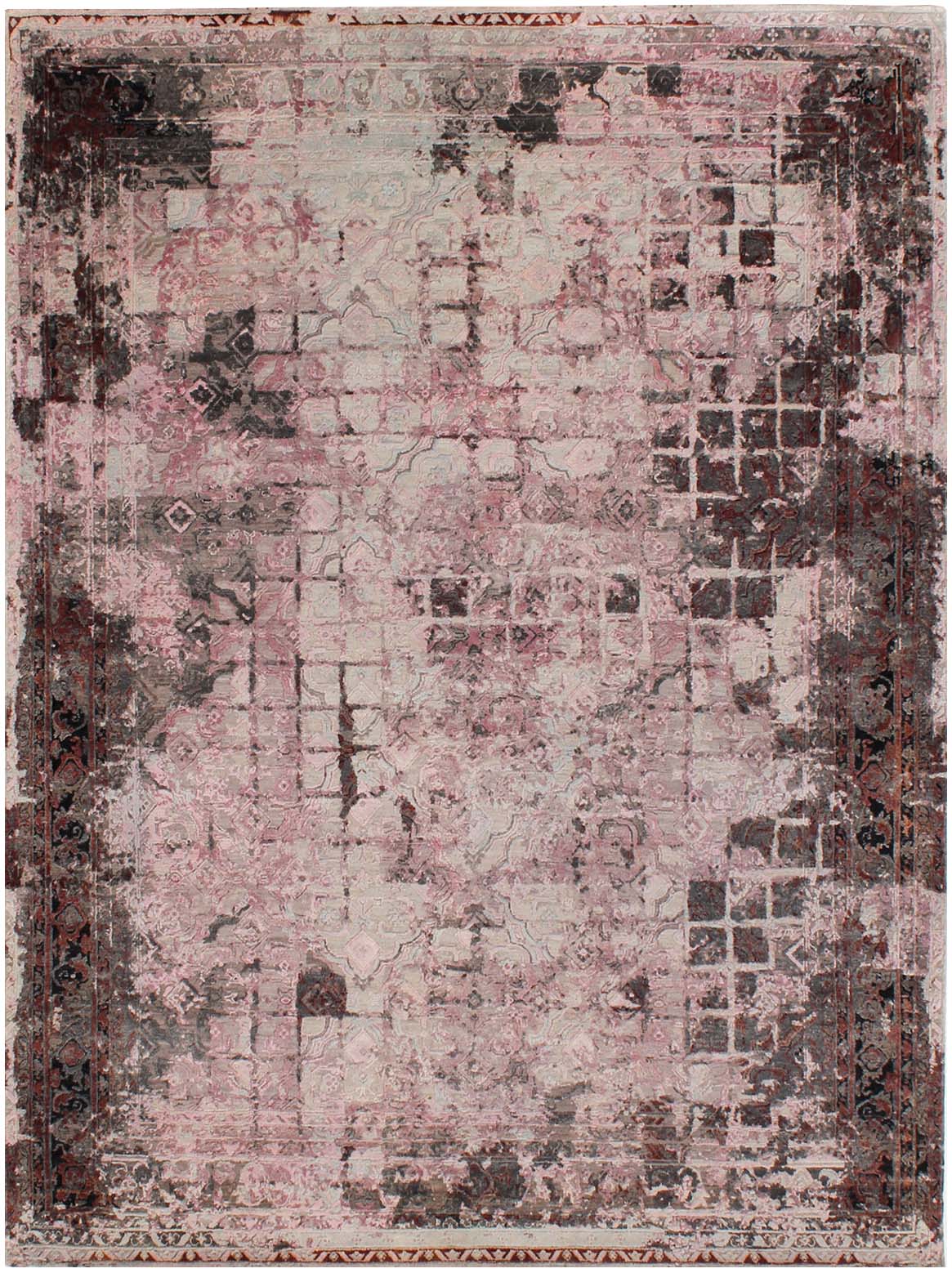 Hands BELEZA Mauve Luxury Carpet - Wool & Pure Silk, Hand Knotted (5'6" x 8')