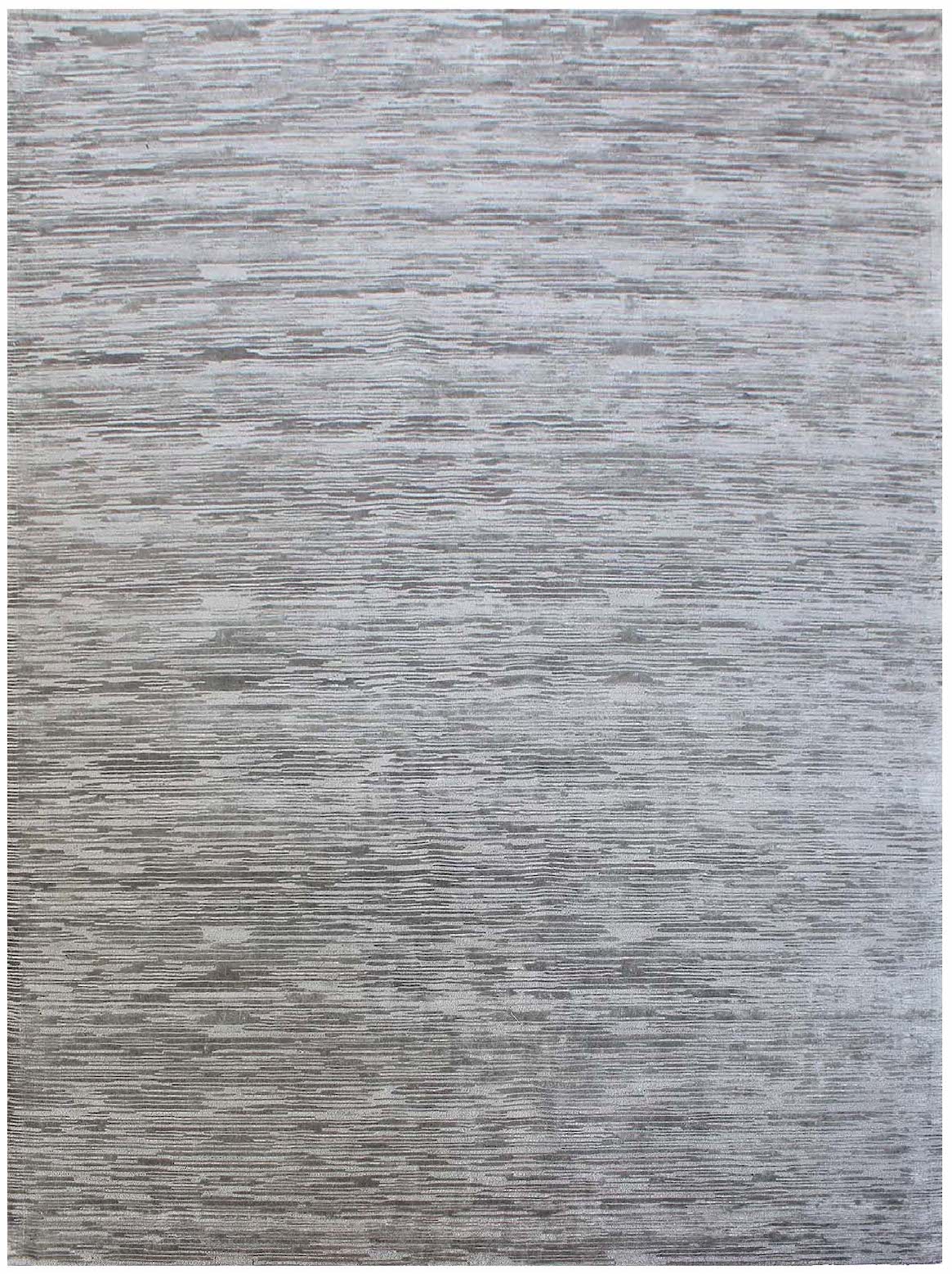 Hands BLAZE Silver Luxury Carpet - Botanical Silk & Lurex, Hand Tufted (3' x 5')