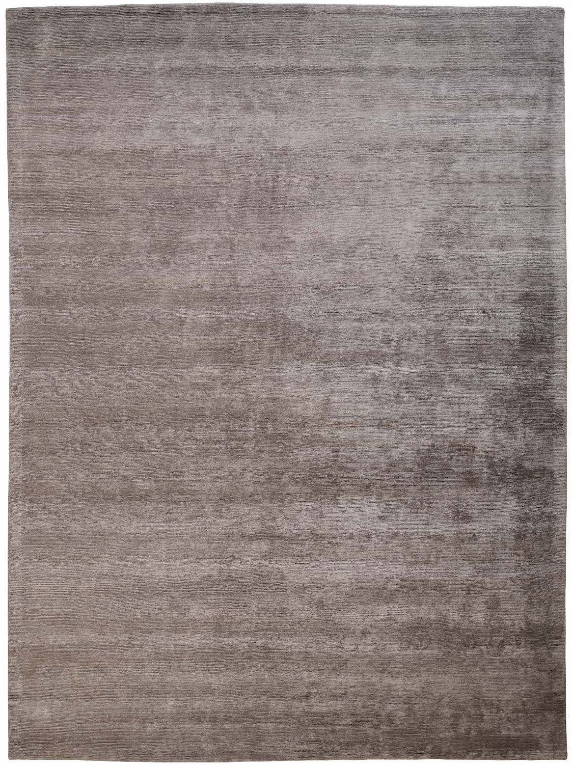 Hands CORDUROY Grey Luxury Carpet - 100% Botanical Silk, Hand Knotted (5'6" x 8')