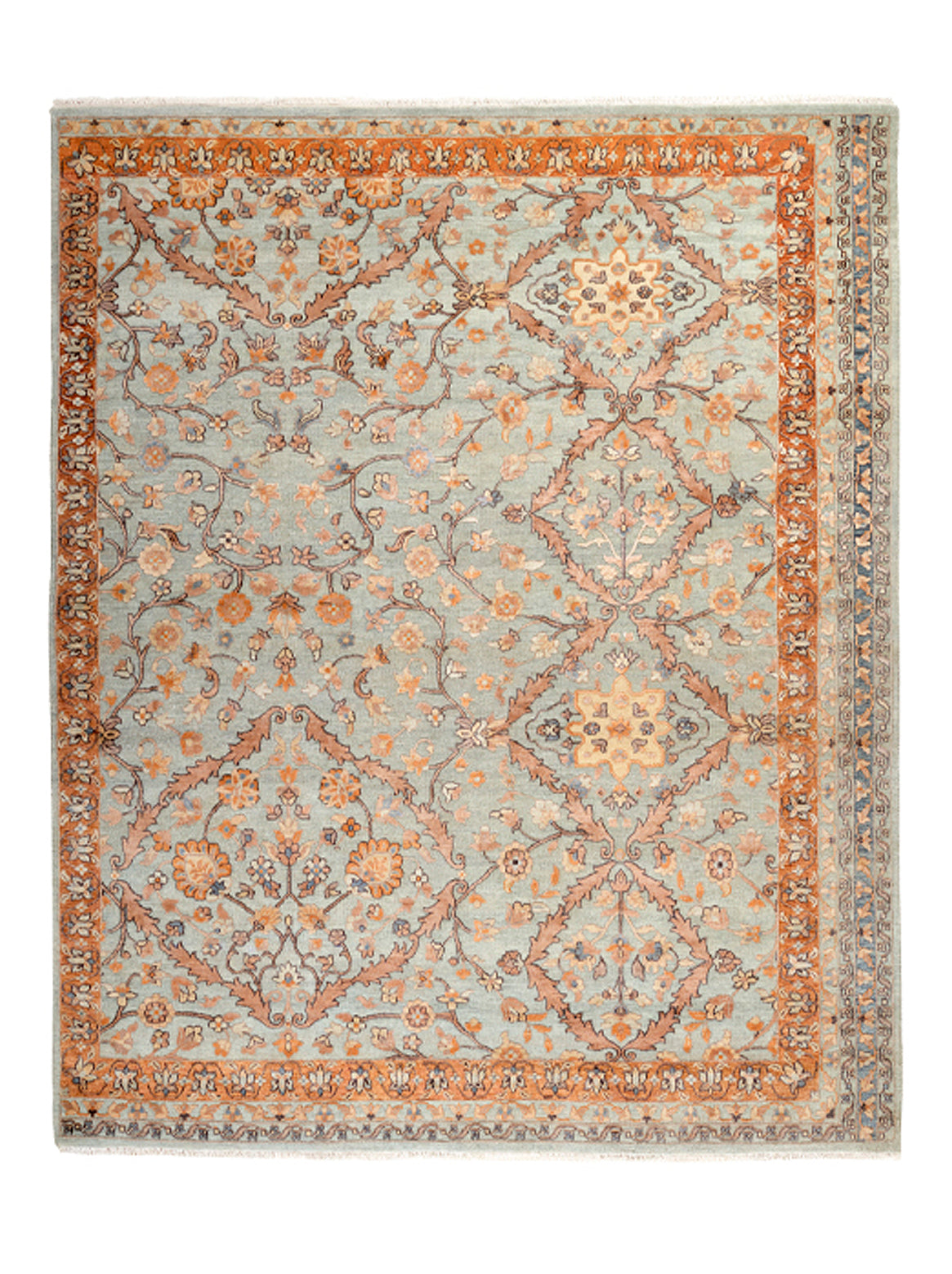 Hands CYRUS DREAM Emerald Luxury Carpet - Wool & Botanical Silk, Hand Knotted (5'6" x 8')