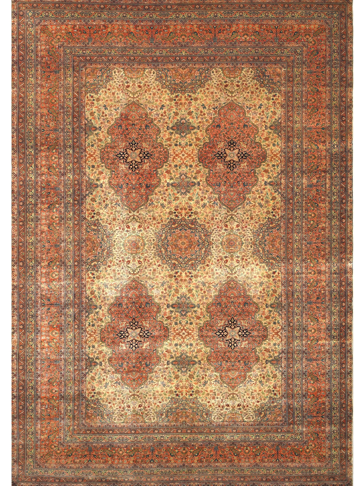 Hands DL 5304 Ivory Rust Luxury Carpet - 100% Wool, Hand Knotted (Ivory Rust)