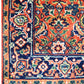Luxury hand knotted carpet made from 100% Wool in blue rust color and 2'6" x 10' size