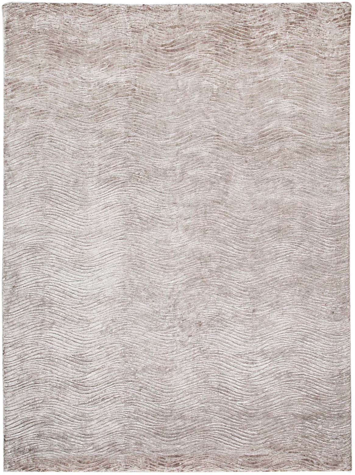 Hands EDEN Grey Luxury Carpet - 100% Botanical Silk, Hand Knotted (5'6" x 8')