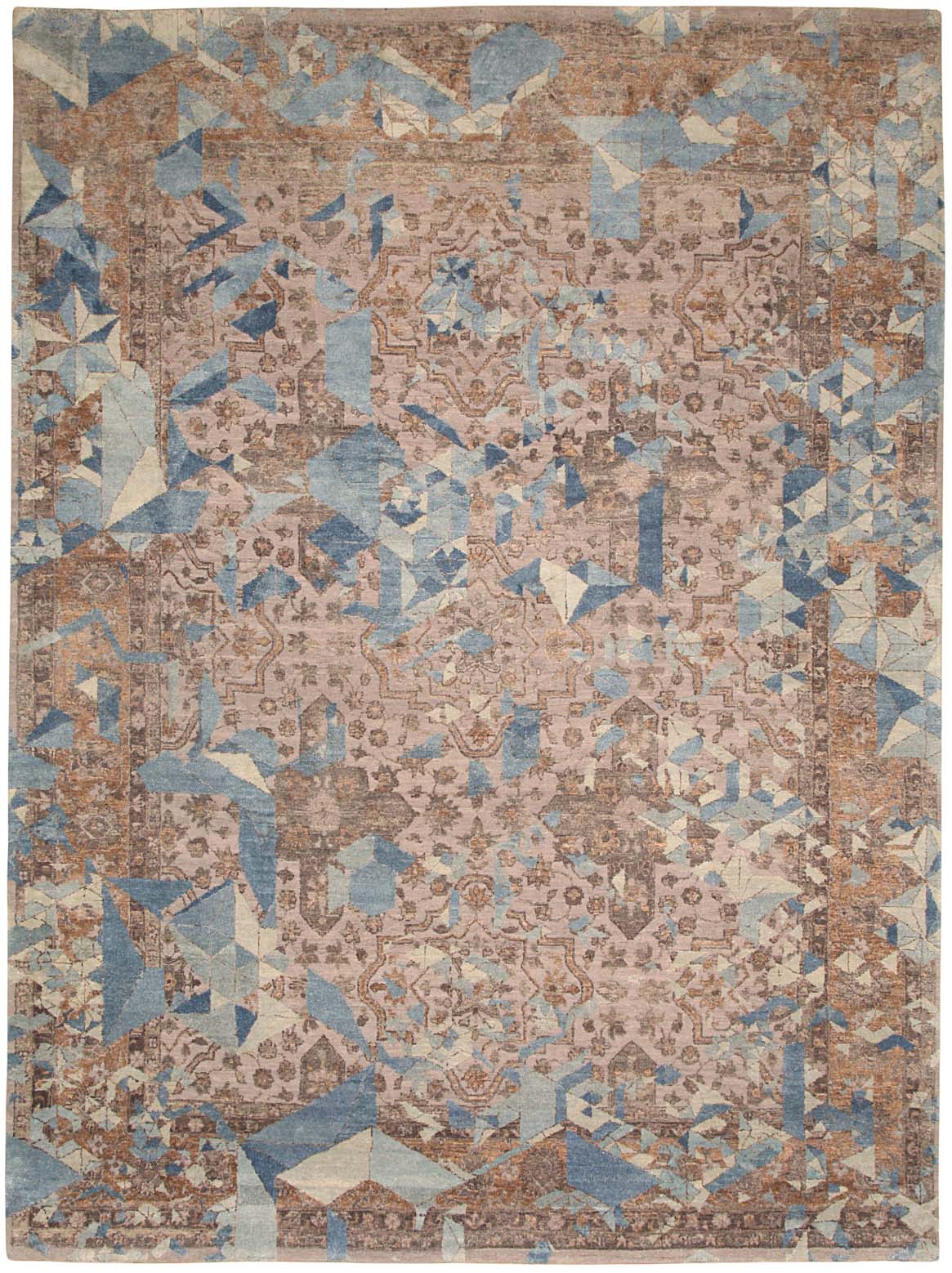 Hands ELIXIR Blue Luxury Carpet - Wool & Pure Silk, Hand Knotted (5'6" x 8')