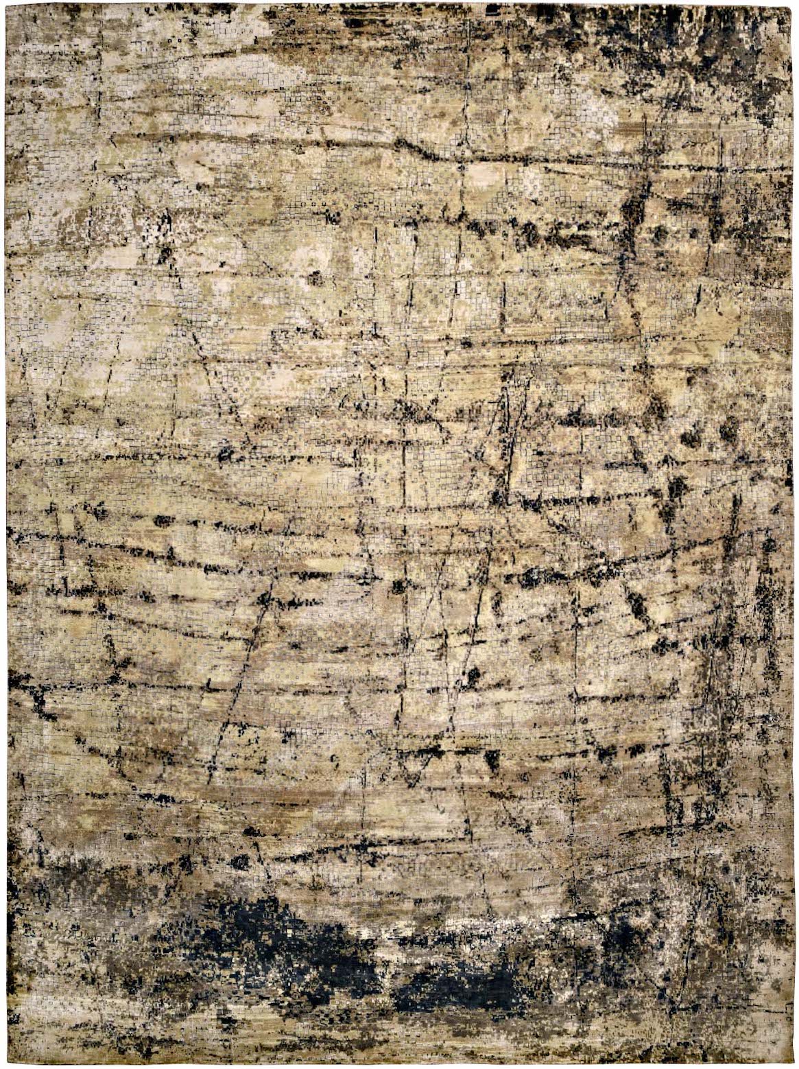 Hands FLUOR Taupe Luxury Carpet - Wool & Bamboo Silk, Hand Knotted (5'6" x 8')