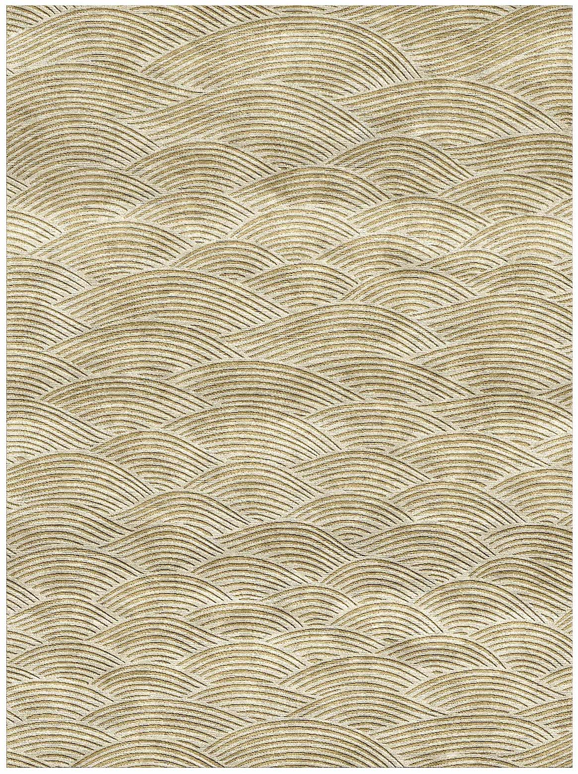 Hands GEVA Ivory Gold Luxury Carpet - 100% Botanical Silk, Hand Knotted (8' x 10')