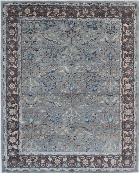 Hands HKD-3 Multi Brown Luxury Carpet - Wool & Bamboo Silk, Hand Knotted (5'6" x 8')