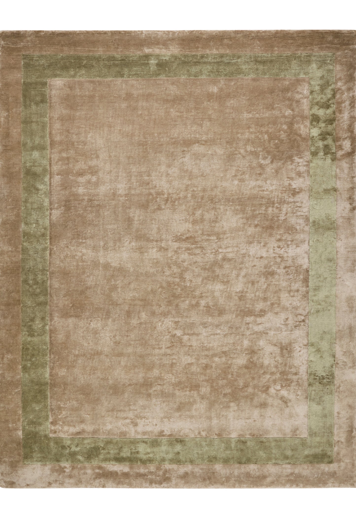 Hands HEM Green Luxury Carpet - 100% Botanical Silk, Hand Knotted (5'6" x 8')