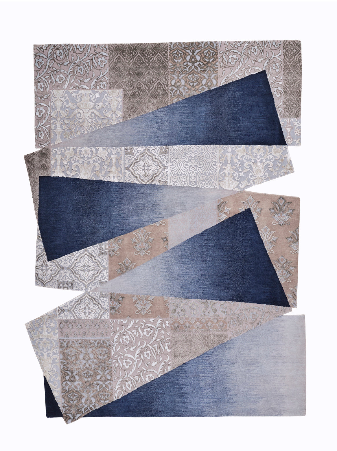 Hands IMRAK Smoke Blue Luxury Carpet - Wool & Botanical Silk, Hand Knotted (7'5" x 10')