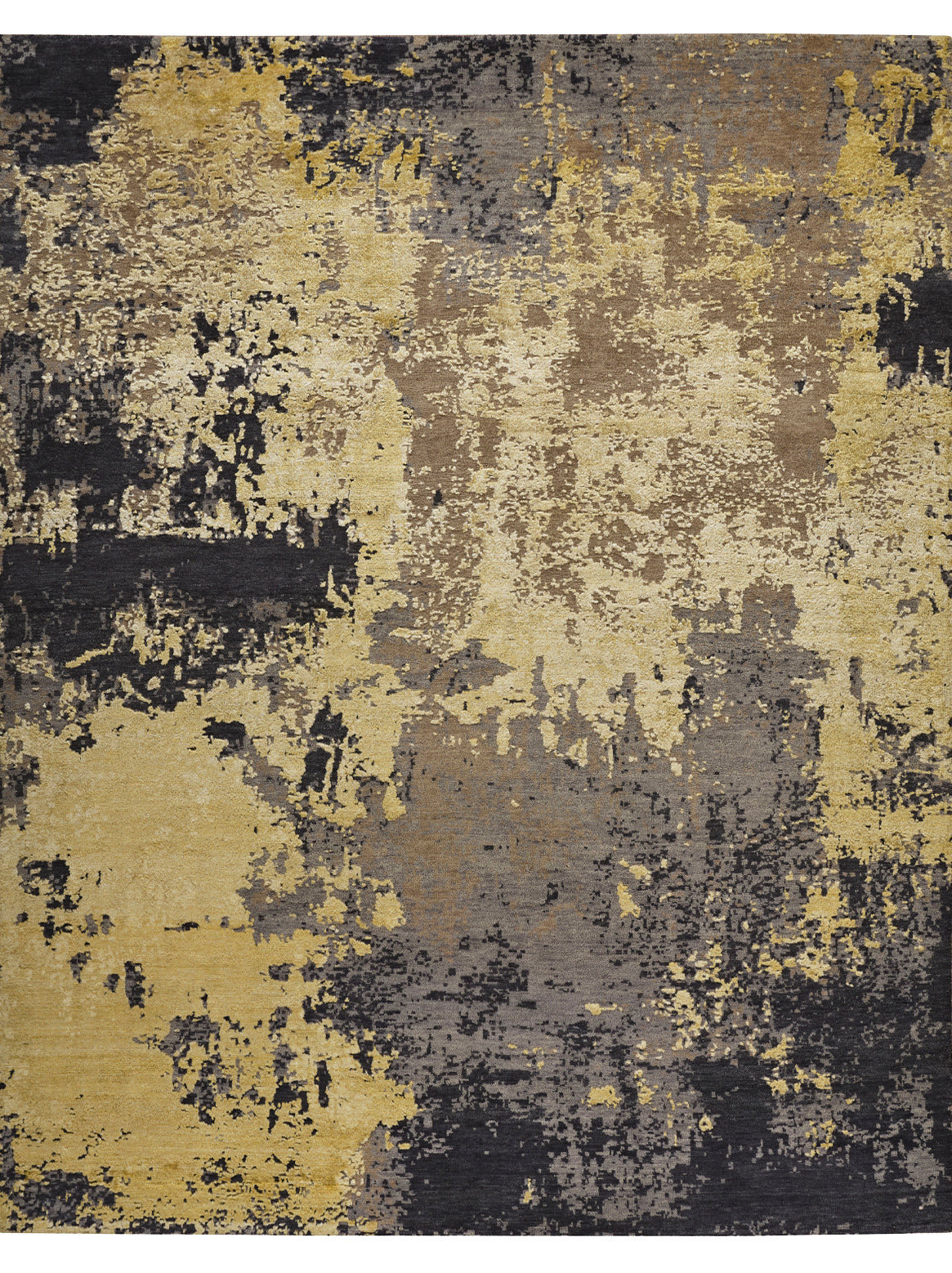 Hands KAI Blue Gold Luxury Carpet - Wool & Bamboo Silk, Hand Knotted (8' x 10')