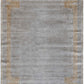 Hands LEONORE Silver Gold Luxury Carpet - 100% Botanical Silk, Hand Knotted (6' x 9')