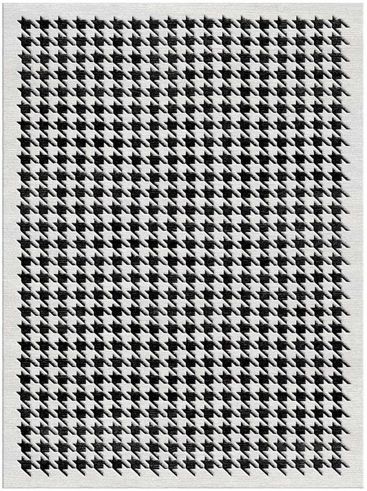 Hands MAGNUS Black & White Luxury Carpet - Wool & Botanical Silk, Hand Tufted (3' x 5')