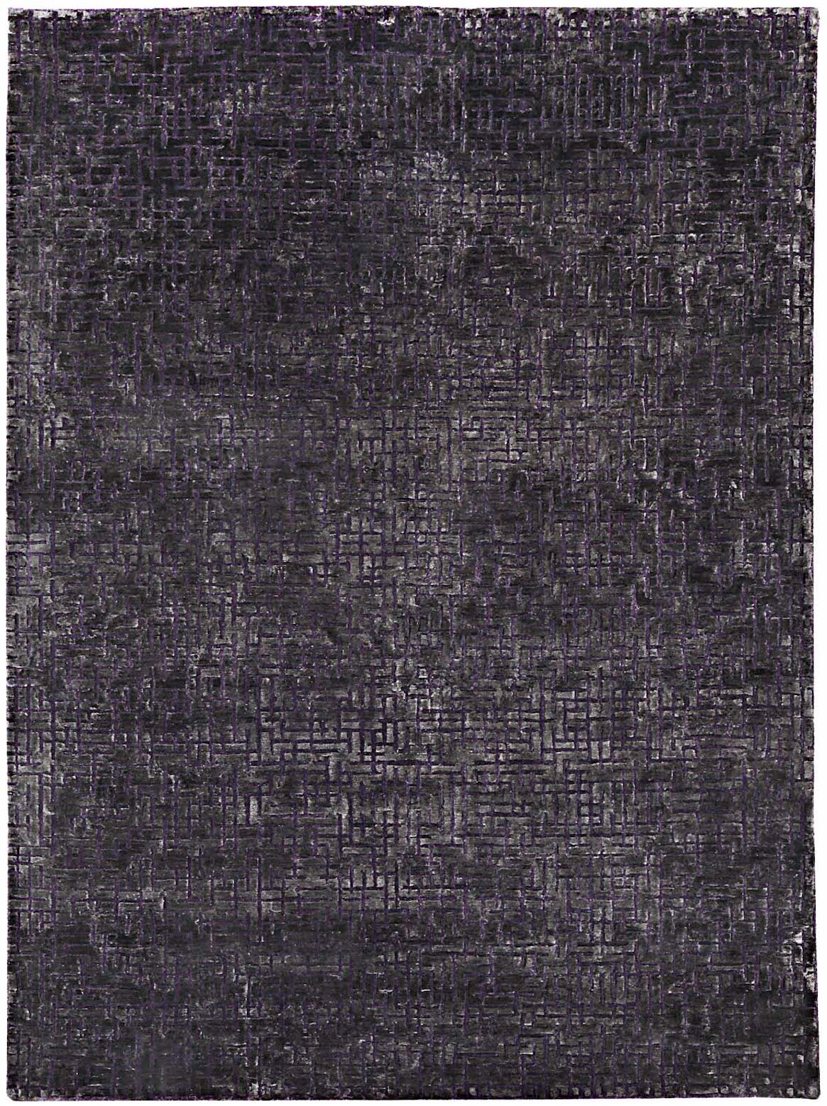 Hands MATRIX Charcoal Mauve Luxury Carpet - Wool & Botanical Silk, Hand Knotted (5'6" x 8')