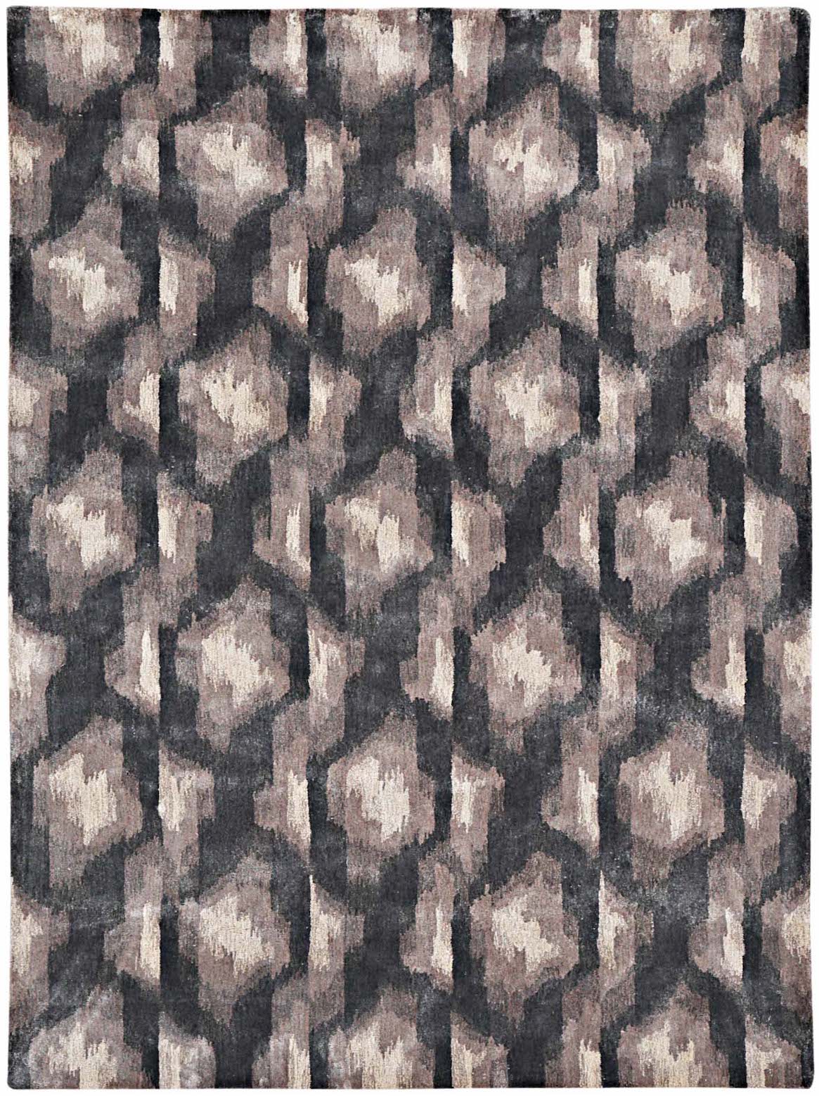 Hands MELANGE Grey Beige Luxury Carpet - 100% Botanical Silk, Hand Tufted (3' x 5')