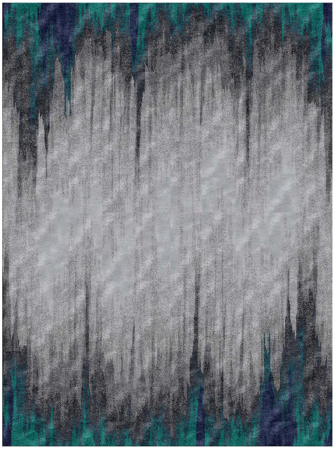 Hands MEZZOTINT Blue Luxury Carpet - 100% Botanical Silk, Hand Tufted (3' x 5')