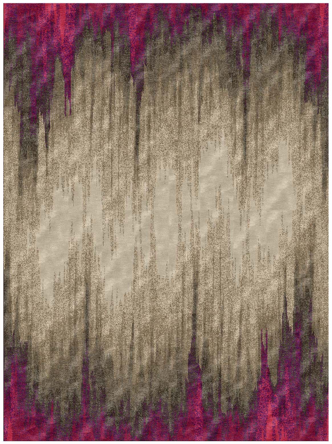 Hands MEZZOTINT Fuchsia Luxury Carpet - 100% Botanical Silk, Hand Tufted (3' x 5')